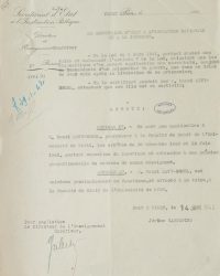 Source Archives Nationales, AJ/16/6065
<br><br>
<strong>H. Levy-Bruhl a fait une dernière demande de maintien à titre exceptionnel, cette fois en mettant en avant le fait que son fils est prisonnier de guerre, qui est un des critère de maintien mentionné dans le second statut des Juifs. C’est ce critère qui lui permet d’être maintenu dans sa fonction.</strong>