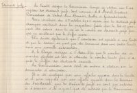 Source Archives nationales, AJ/16/1803
<br><br>
<strong>Comme pour les exclusions des professeurs, la loi instaurant un numerus clausus pour les étudiants juifs n'amène pas de réaction particulière de la part de la faculté. Une Commission chargée de statuer sur leur inscription est désignée. Il est cependant noté que la mesure n'impacte pas la faculté, le nombre limite n'étant pas atteint.</strong>