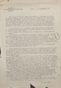 Sources Archives nationales, 3W/323
<br><br>
<strong>Également signée par G. Ripert, cette circulaire met en application pour l'enseignement la loi du 17 juillet 1940 permettant à l'administration de relever de ses fonction n'importe quel fonctionnaire.</strong>