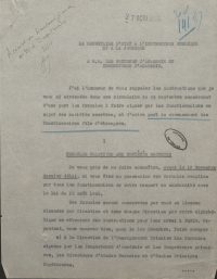Source Archives nationales, 3W/323<br/>Document numérisé <a href="https://expo-victimes-vichy-faculte-droit-paris.bibliothequecujas.fr/circulaire-dapplication-de-la-loi-sur-les-fonctionnaires-membres-de-societes-secretes-et-de-la-loi-sur-les-fonctionnaires-fils-detrangers/" target="_blank">consultable ici</a>.
<br><br>
<strong>Cette circulaire, émise par G. Ripert, met en application la loi du 13 août 1940, interdisant les sociétés secrètes, pour l'enseignement.</strong>
