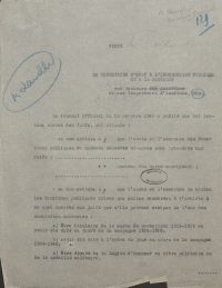Source Archives Nationales, 3W/323<br/>Document numérisé <a href="https://expo-victimes-vichy-faculte-droit-paris.bibliothequecujas.fr/circulaire-dapplication-du-statut-des-juifs/" target="_blank">consultable ici</a>.
<br><br>
<strong>La circulaire d’application de la loi du 3 octobre 1940 pour l’enseignement est signée par G. Ripert, alors secrétaire d'État à l'Instruction publique.</strong>