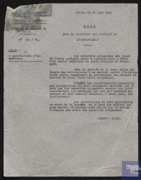 Note pour la direction des services de l’armistice, 23 août 1941