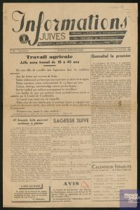 Source Mémorial de la Shoah, CCXVI-42
<br><br>
<strong>Une dernière exception prévue par le décret du 16 juillet est liée aux mérites exceptionnels : sur proposition de l'ordre, validée par la cour d'appel de Paris, une liste approuvée par le commissaire général aux questions juives doit être proposée au ministre de la justice. Les discussions au sein de l'Ordre durent et des informations qui s'avèreront incorrectes fuitent parfois. Ainsi, la liste présentée à la cour d'appel pour validation en février 1942 comporte beaucoup moins de noms que les quarante-sept mentionnés ici. On peut d'ailleurs noter la présence d'André Cahen dans cette liste, absent du document suivant.</strong>