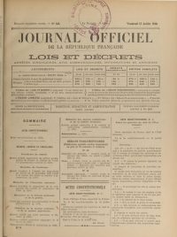 Source gallica.bnf.fr / Bibliothèque nationale de France
<br/><br/>
<strong>Le 11 juillet 1940, les trois principaux actes constitutionnels du nouveau régime sont pris. Pétain est institué chef de l’État et cumule les pouvoirs législatifs et exécutifs, l’Assemblée nationale et le Sénat étant « ajournés jusqu’à nouvel ordre ».</strong>