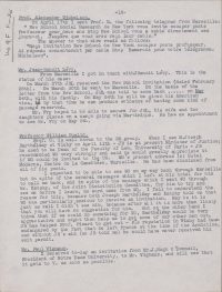 Source Rockefeller Archives Center, 216-247-18
<br><br>
<strong>Ce document inédit de la Fondation Rockefeller révèle que, bien qu’il ne fasse plus partie de l’administration de la faculté de droit, Joseph Barthélemy semble avoir conservé, durant son mandat de ministre de la Justice sous le régime de Vichy, des liens personnels avec certains professeurs atteints par la législation antisémite. Il déclare ainsi à l’émissaire de la fondation, A. Makinsky, être intervenu en faveur de Roger Picard pour l'obtention de ses visas et autorisation de sortie, et signale le cas de William Oualid, demandant si une exfiltration de ce dernier vers les États-Unis est possible.</strong>